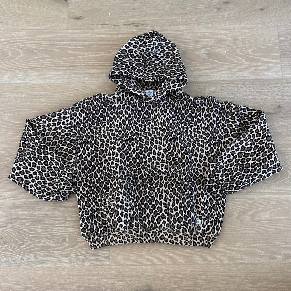 Akimbo Club Hoodie Leopard Size M Brown Black